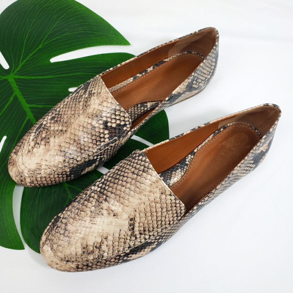 Caslon Snake Print Embossed Loafers